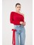 Asimetrik Yaka Talia Bluz Kırmızı 3