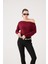 Asimetrik Yaka Talia Bluz Bordo 2