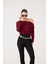 Asimetrik Yaka Talia Bluz Bordo 4