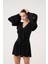 Fırfırlı Mini Yolanthe Elbise Siyah 2