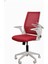 Katlanır Kollu Çalışma Sandalyesi Montajlı | Ofis ve Bilgisayar Koltuğu | Beyaz Kol Kırmızı Kumaş 1