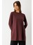 Tencel Kumaş Uzun Kollu Tshirt Bordo 3