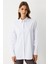 Arkası Dikiş Detaylı Pamuk Gömlek Beyaz 2