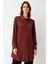 Kendinden Desenli Bağcık Detaylı Tunik Bordo 4