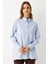 Arkası Dikiş Detaylı Pamuk Gömlek Mavi 3