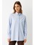 Arkası Dikiş Detaylı Pamuk Gömlek Mavi 4
