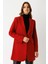 Tek Düğmeli Yün Içerikli Keçe Ceket Kırmızı 3