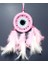 Pembe Dream Catcher Pembe ve Beyaz Kuş Tüylü Düş Kapanı El Yapımı Duvar Süsü 3
