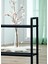 Dekoratif Siyah Metal Kitaplık 5 Raflı 2 Çekmeceli Komidin Çok Amaçlı Stand Organizer 8