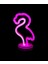 Neon Işıklı Flamingo Yazılı Masa Gece Lambası Pil+Usb 1