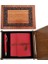 Ahşap Kutulu Kırmızı Deri Defter ve Metal Kalem Set 3