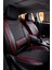 Ford Eco Sport Uyumlu Yarı Deri Oto Koltuk Kılıfı Ön/arka 5 Li Set Atlas Siyah-Kırmızı 1