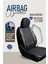 Opel Astra H Sedan Uyumlu Yarı Deri Oto Koltuk Kılıfı Ön/arka 5 Li Set Atlas Siyah-Beyaz 6