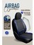 Hyundai İX55 Uyumlu Yarı Deri Oto Koltuk Kılıfı Ön/arka 5 Li Set Atlas Siyah-Mavi 5