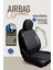 Ford Puma Uyumlu Yarı Deri Oto Koltuk Kılıfı Ön/arka 5 Li Set Atlas Siyah 7