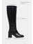 Christa Siyah Raşel Rustik Desen Küt Burun Kadın Topuklu Çizme 3