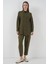 Kadın Bdart Keten Karışımlı Uzun Kollu Gömlek ve Pantolon Takım Orman Yeşili 1