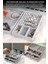 Modern Gri 3 Çekmeceli Takı Bijuteri Mücevher Kutusu Organizer Düzenleyici Şeffaf 13 x 23 x 10 4