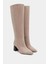 Briar Koyu Bej Süet Sivri Burun Kadın Topuklu Çizme 5