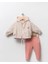 2352NY Kız Bebek Kapüşonlu Ceketli 3'lü Takım 1