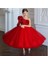 Alice Kırmızı Tek Omuz Abiye Çocuk Elbisesi - Tül Kabarık Parti ve Doğum Günü Elbisesi 1