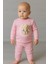 Kız Çocuk Pembe Ribana Kumaş Peluş Ayıcık Detaylı Günlük Takım – Bear Bear 2’li Set (Uzun Kollu Üst + Alt) 2