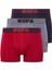 Erkek Bordo-Antrasit-Lacivert Modal 3'lü Boxer 80521 1