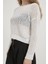 Kadın Standart Beden Düşük Omuz Transparan Şık ve Zarif Tasarım Triko Kazak 3