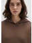 167299-81959 Kapüşonlu Kahverengi Basic Sweatshirt 5