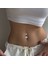 Çift Taraflı Zirkon Taşlı Göbek Piercing – 316L Cerrahi Çelik - Belly Button Piercing - Farklı Boyut Seçenekleri 1