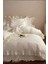 Tek Kişilik Organik Pamuklu Nevresim Seti Fırfır'lı Ekru 1