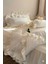 Tek Kişilik Organik Pamuklu Nevresim Seti Fırfır'lı Ekru 2