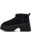 Kadın Siyah Kalın Tabanlı Süet Deri Teddy Bot 25WFD492910 4