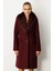 Yakası Kürklü Kapak Cepli Kaban Bordo 06065 1