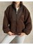 Oversize Fermuarlı Peluş Ceket 1