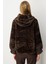 Kapüşonlu Peluş Mont Kahve 06903 3