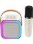 Karaoke Kablosuz Hoparlör Mikrofonlu Rgb Işıklı Bluetooth Speaker Tf Kart/usb Beyaz 2