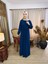 Ankanoor Lacivert Yarım Pat Düğmeli Örme Elbise ANKA258064 1