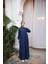 Ankanoor Lacivert Yandan Büzgülü Örme Elbise ANKA258063 1