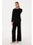 Kadın Siyah Pijama Takım 50302050-VR046 4