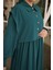 Ankanoor Zümrüt Yeşili Önlüklü Medine Ipeği Elbise ANKA255065 8
