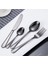 Premium Kalite Bpa'sız Paslanmaz Çelik Çatal, Kaşık ve Bıçak Seti Siyah Renk 4 Parça (24+ Ay) 4