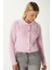 Kadın Date Yumuşak Sakallı Kalp Düğmeli Polo Yaka Pembe Triko Hırka 2