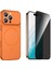 Iphone 16 Pro Max Kılıf M-Safe Şarj Özellikli Kamera Camlı Formen Kapak-Turuncu + Tam Kaplayan Hayalet Ekran Koruyucu 1