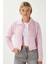 Kadın Date Yumuşak Sakallı Kalp Düğmeli Polo Yaka Pembe Triko Hırka 5