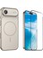 Iphone 17 Air Kılıf M-Safe Şarj Özellikli Kamera Camlı Formen Kapak-Gri + Tam Kaplayan Antistatik Esd Ekran Koruyucu 1
