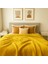 Waffle 4 Katlı %100 Pamuk Premium Hardal Renk Yatak Örtüsü Tek Kişilik 160X240 cm 1
