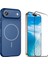 Iphone 17 Air Kılıf M-Safe Şarj Özellikli Kamera Camlı Formen Kapak-Mavi + Tam Kaplayan Antistatik Esd Ekran Koruyucu 1