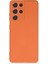 Samsung Galaxy S21 Ultra Kılıf Nano Içi Kadife Silikon - Turuncu 4