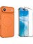 Iphone 17 Air Kılıf M-Safe Şarj Özellikli Kamera Camlı Formen Kapak-Turuncu + Tam Kaplayan Antistatik Esd Ekran Koruyucu 1